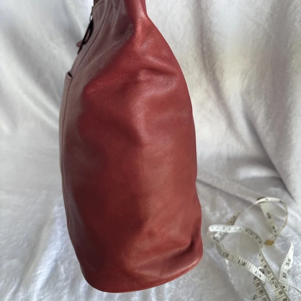 Vintage COACH Soho Zip Tote Bag Red Leather Large 4155 90s USA
